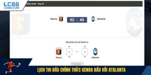 Lịch thi đấu chính thức Genoa đấu với Atalanta